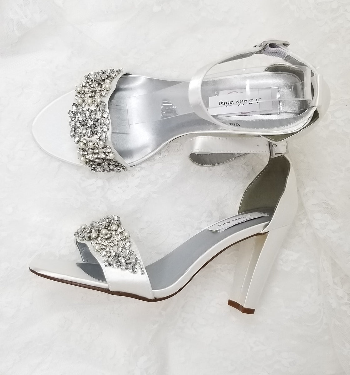 block heel platform wedding shoes