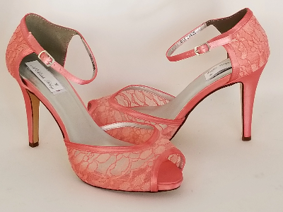 Coral Lace Bridesmaids Shoes 9.5 Medium Width / No / Ivory