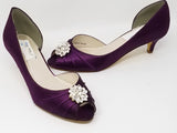 Eggplant Purple Wedding Shoes Crystal Swirl Design