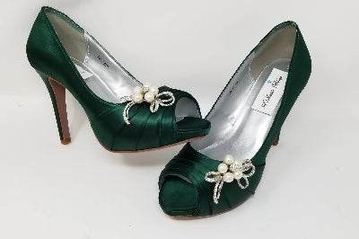green bridal shoes high heel