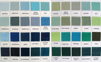 a color chart of different shades of blue and green