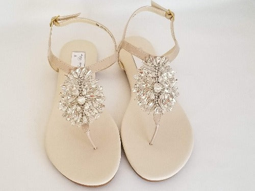 ivory bridal sandals with crystals