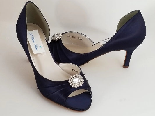 Navy blue heels for wedding sales