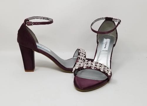 Purple block heel pumps discount