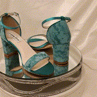 Oasis Lace Block Heel Wedding Shoes Oasis Green Bridesmaids Shoes Custom Wedding Shoes by A Bidda Bling