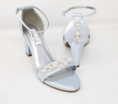 Pale blue block heels on sale