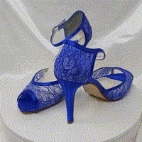 Royal Blue Lace Bridal Shoes - Royal Blue Bridesmiads Shoes