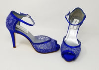 Royal Blue Lace Bridal Shoes - Royal Blue Bridesmiads Shoes