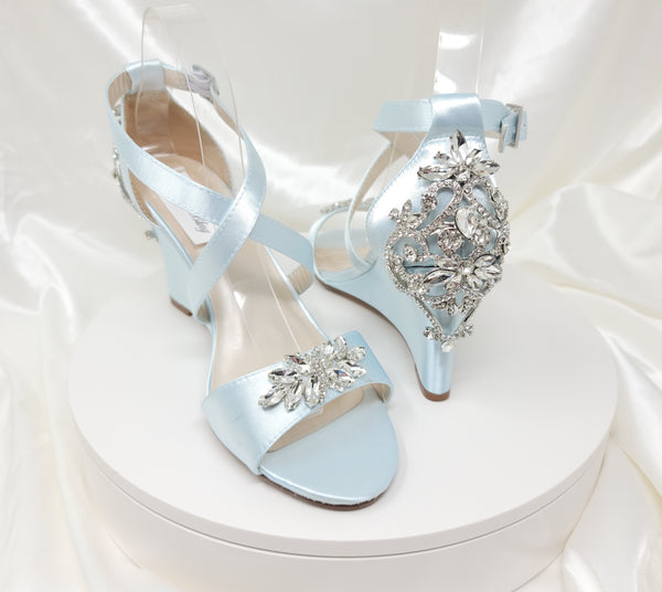 Wedge Wedding Shoes | Dyeable Wedge Bridal Shoes â Custom Wedding Shoes by A Bidda Bling
