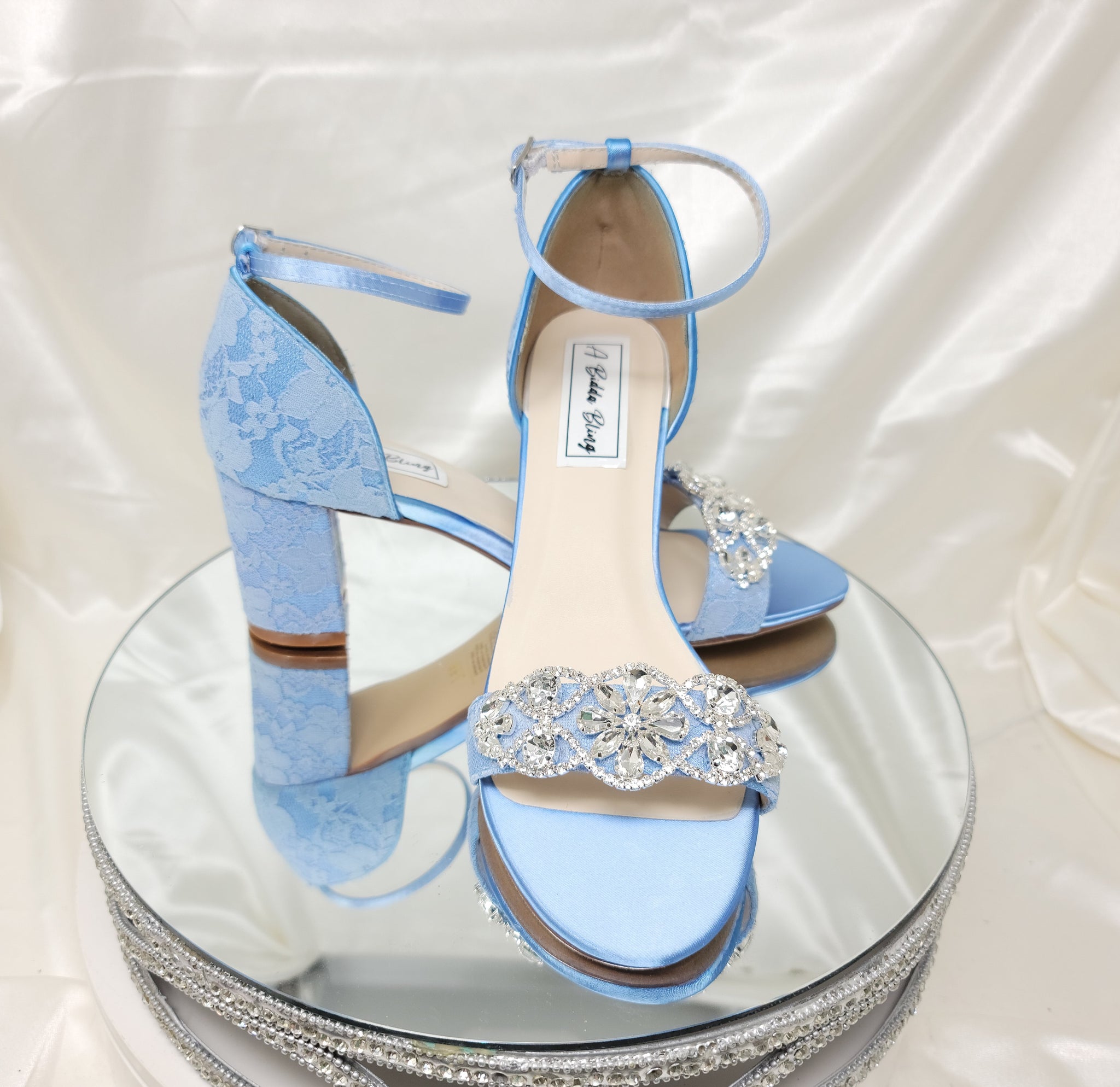 Low Heel Blue Wedding Flats For Bride Low Heel Turquoise Wedding