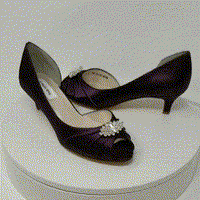 Eggplant Purple Wedding Shoes with Crystal Design