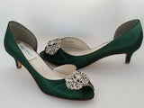green wedding shoes with vintage design