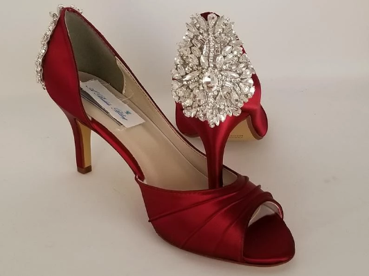 red heels with wedding dress Is it weird to wear red shoes with an ivory/silver wedding dress? : r/ wedding