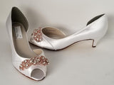 White Wedding Shoes Rose Gold Design