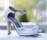 Gray Lace Bridal Shoes Grey Lace Bridesmaids Heels