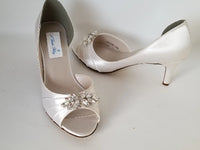 Ivory Bridal Shoes with Sparkling Crystal Applique