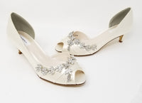 ivory wedding shoes with crystal vine design ivory peep toe shoes