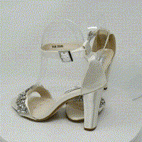 Ivory Wedding Shoes with Crystal and Pearl Vamp