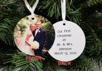 First Christmas as Mr. and Mrs. Photo Ornament
