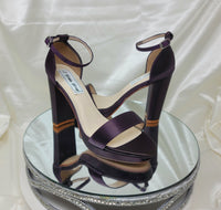 eggplant purple wedding shoes with platform