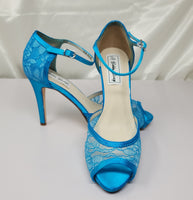 Turquoise Lace Bridal Shoes - Turquoise Blue Bridesmaids Shoes