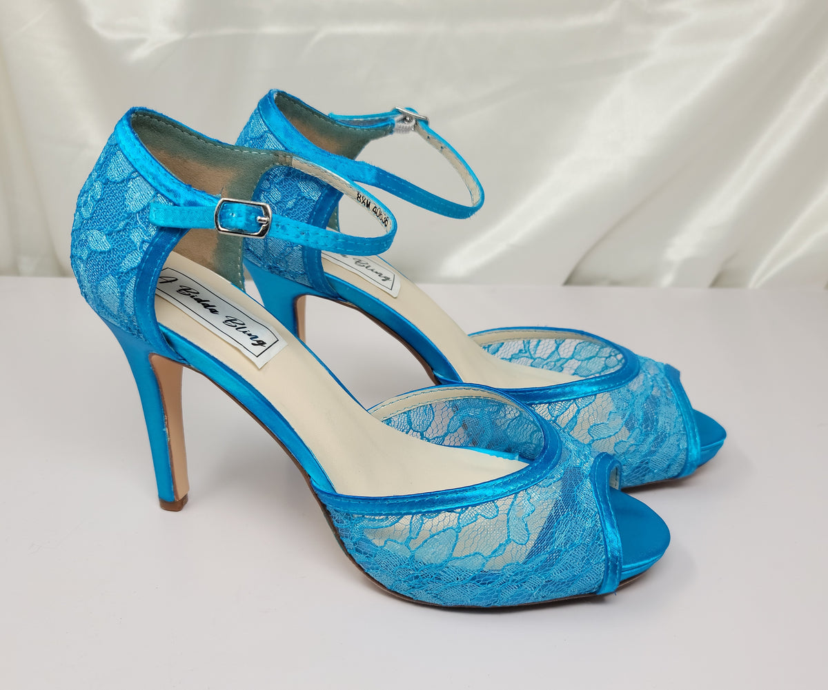 Turquoise Green Wedding Shoes Celeste Platform Sandals | Petite High