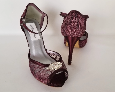Wine Lace Bridal Shoes - Wine Bridesmaids Shoes 8 Medium Width / No / Ivory Wine Lace Bridal Shoes - Wine Bridesmaids Shoes 8 Medium Width / No / Ivory